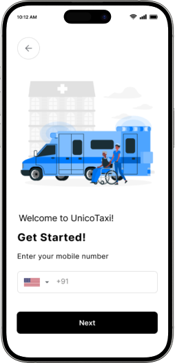 Phone with Taxi App Screenshot