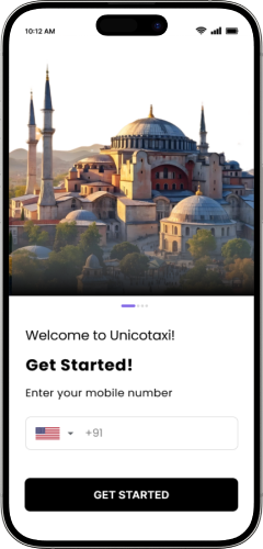 Phone with Taxi App Screenshot