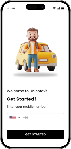 Phone with Taxi App Screenshot