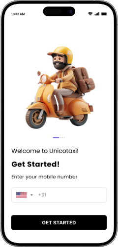 Phone with Taxi App Screenshot