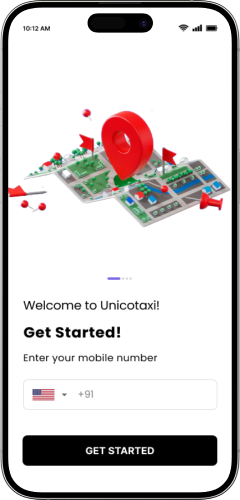 Phone with Taxi App Screenshot