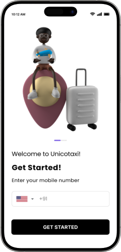 Phone with Taxi App Screenshot