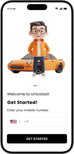 Phone with Taxi App Screenshot