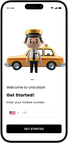 Phone with Taxi App Screenshot