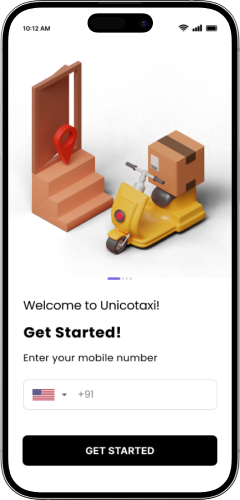 Phone with Taxi App Screenshot