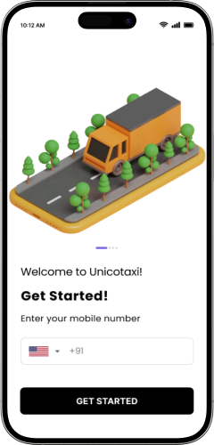 Phone with Taxi App Screenshot